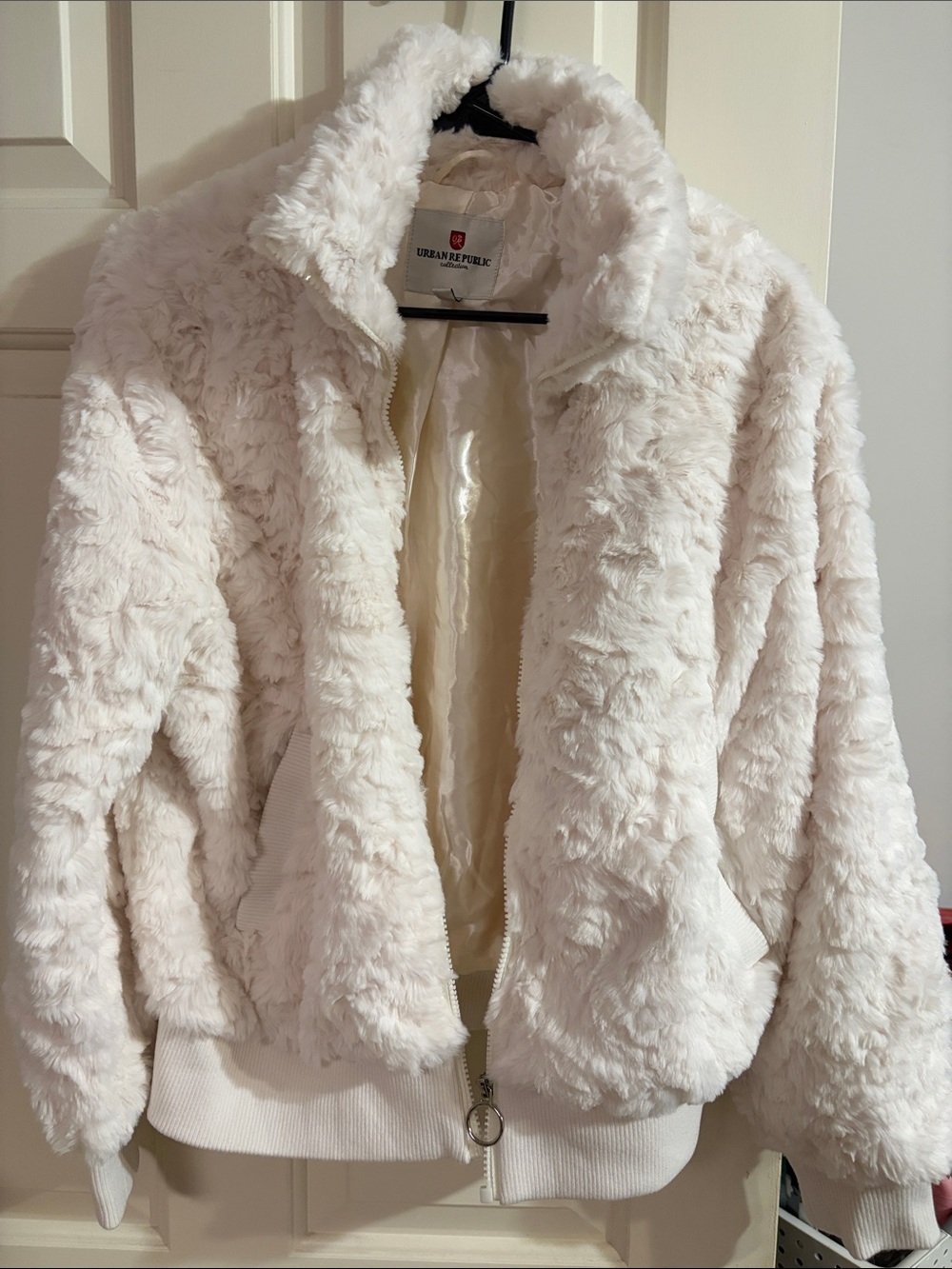 Urban Republic Cream Plush Teddy Jacket with Zip